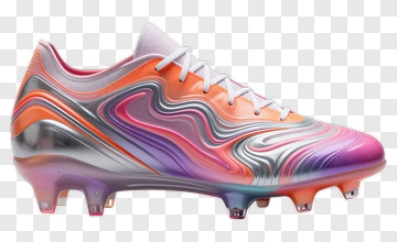 Vibrant Football Boot With Swirl Design PNG