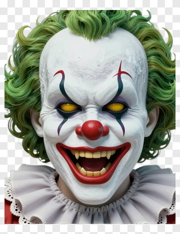 Clown With Green Hair And Red Nose PNG