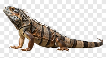 Iguana With Spines And Patterned Skin PNG