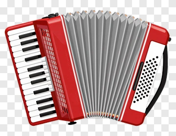 Red Accordion Musical Instrument PNG