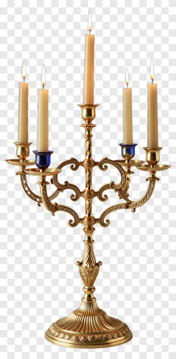 Gold Candelabra With Lit Candles PNG