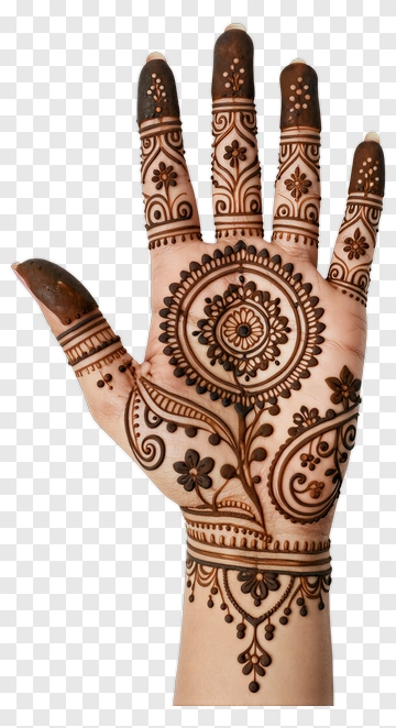 Hand With Henna Design PNG