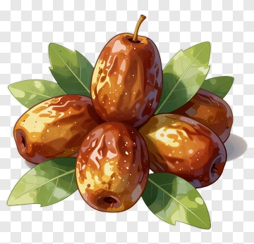 Jade Dates With Green Leaves PNG