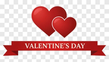 Valentine's Day Hearts And Ribbon PNG