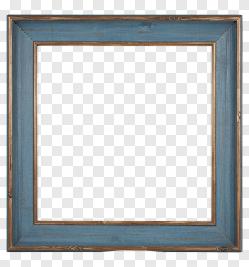 Blue Wooden Frame PNG