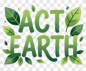 Act Earth Message With Leaves PNG