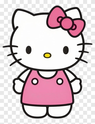 Hello Kitty In Pink Outfit PNG