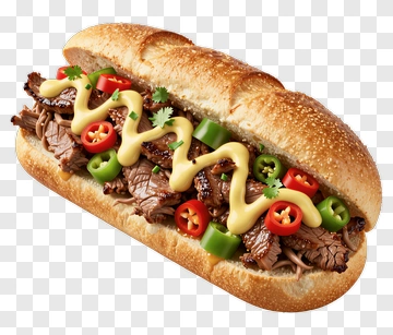 Beef Sandwich With Chili And Cilantro PNG