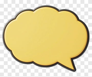 Yellow Speech Bubble With Black Outline PNG