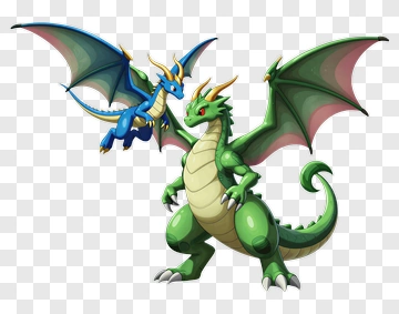 Two Dragons In Cartoon Style PNG