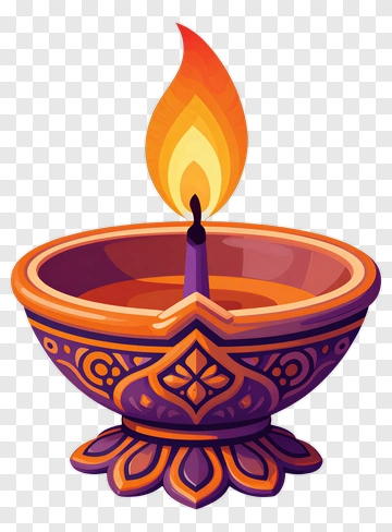 Diya With Flame PNG