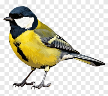 Great Tit Bird Illustration PNG