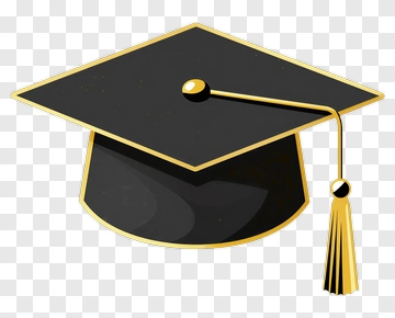 Graduation Cap With Gold Tassel PNG