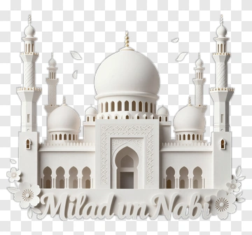 Paper Cutout Mosque For Milad Un Nabi PNG