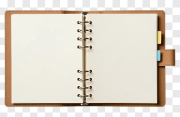 Open Brown Leather Binder PNG