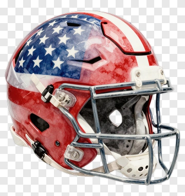 American Football Helmet With Flag Design PNG
