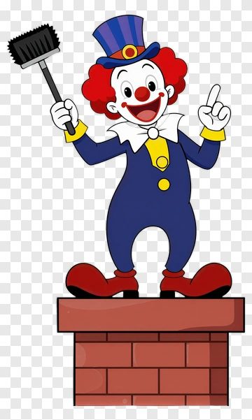 Clown Chimney Sweep With Brush PNG