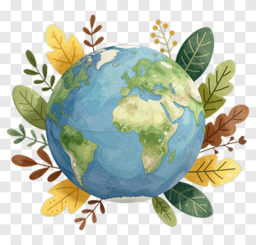 Earth Surrounded By Leaves PNG