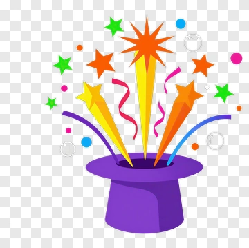 Magic Hat With Colorful Fireworks PNG