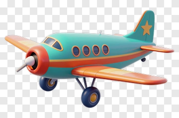 Colorful Cartoon Airplane PNG