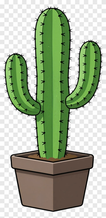 Potted Cactus With Spines PNG