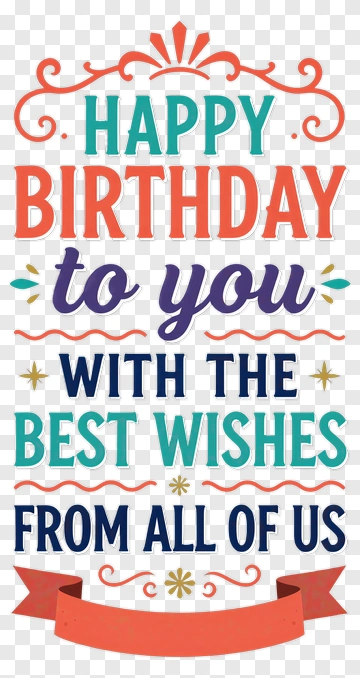 Happy Birthday Card With Festive Typography PNG