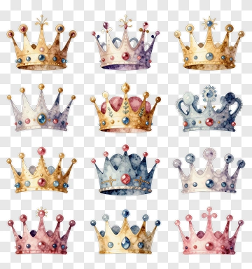 Watercolor Crowns Collection PNG