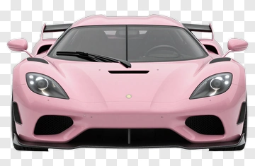 Pink Sports Car Front View PNG