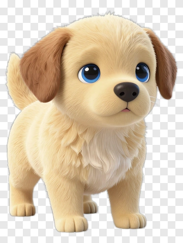 Cute Cartoon Puppy With Big Blue Eyes PNG