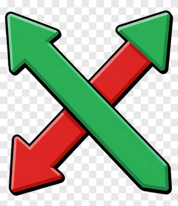 Crossed Arrows In Green And Red PNG