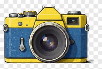 Yellow And Blue Camera PNG