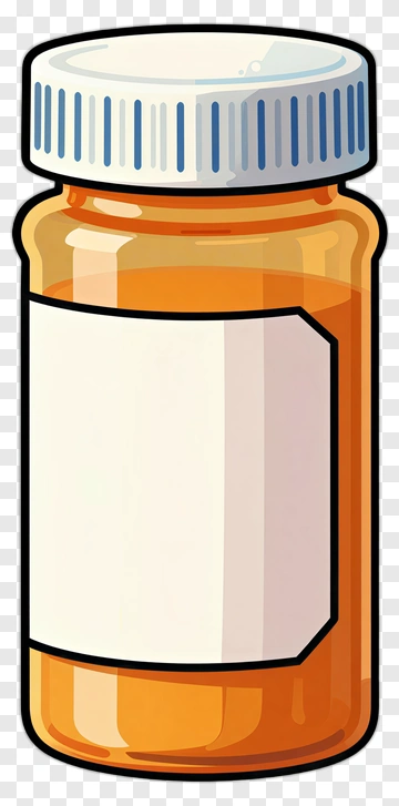 Orange Medicine Bottle PNG