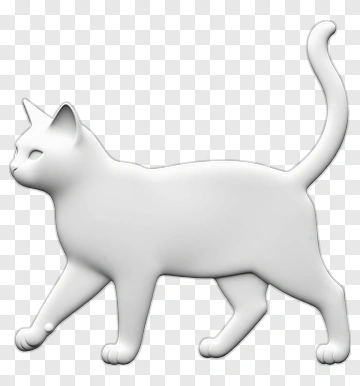 White Cat 3D Minimalist PNG