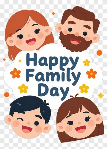 Happy Family Day With Smiling Faces PNG