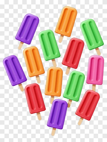 Colorful Ice Cream Popsicles PNG