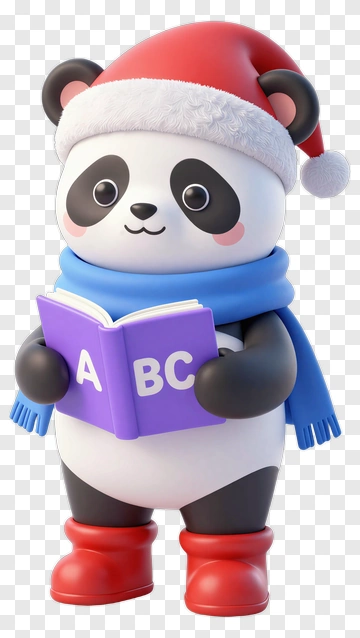 Panda Reading ABC Book PNG