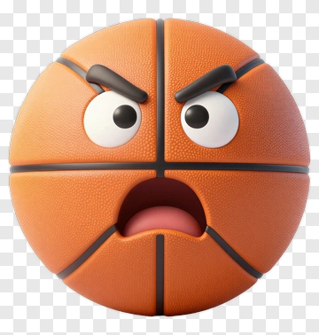 Angry Basketball Character PNG