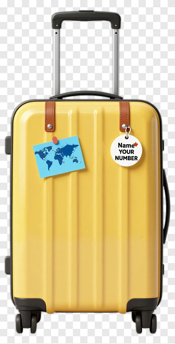 Yellow Suitcase Ready For Travel PNG