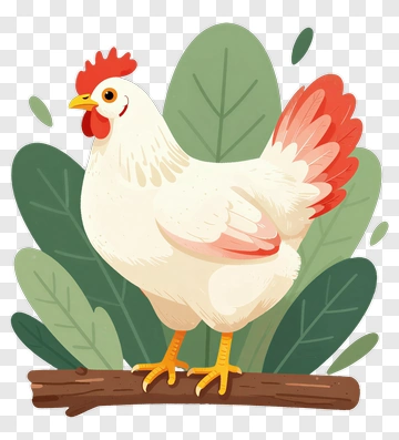 Cute Chicken Standing On Log PNG