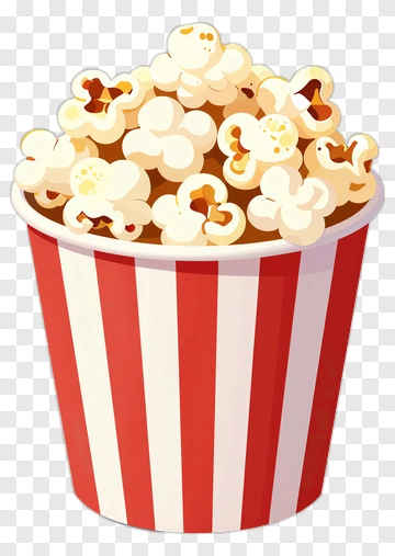 Popcorn In A Red And White Striped Cup PNG