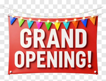 Grand Opening Banner PNG