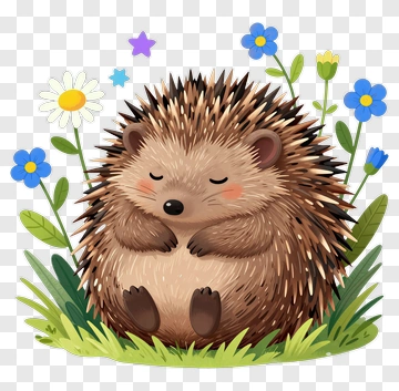 Cute Sleeping Hedgehog PNG