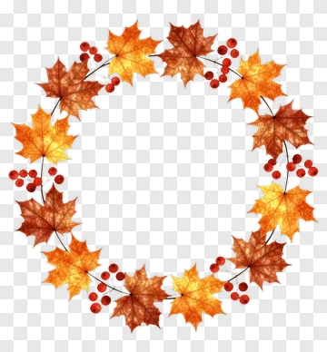 Autumn Leaves And Berries Arrangement PNG
