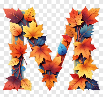 Autumn Leaves Letter N PNG