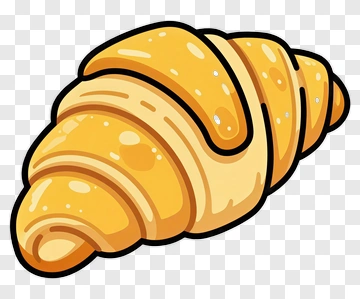 Golden Croissant PNG