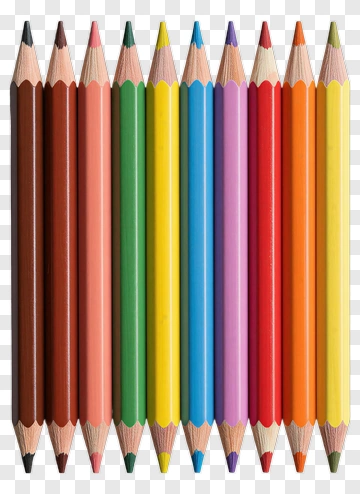Colorful Pencils Arranged In A Row PNG
