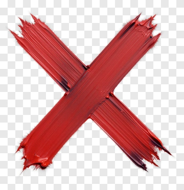 Red X Paint Stroke PNG