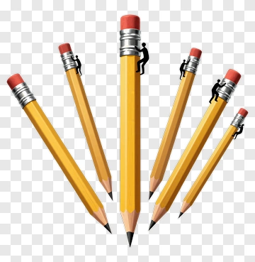 Pencil With Silhouette Person PNG
