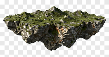 Floating Mountain Island PNG