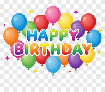 Happy Birthday With Balloons And Stars PNG